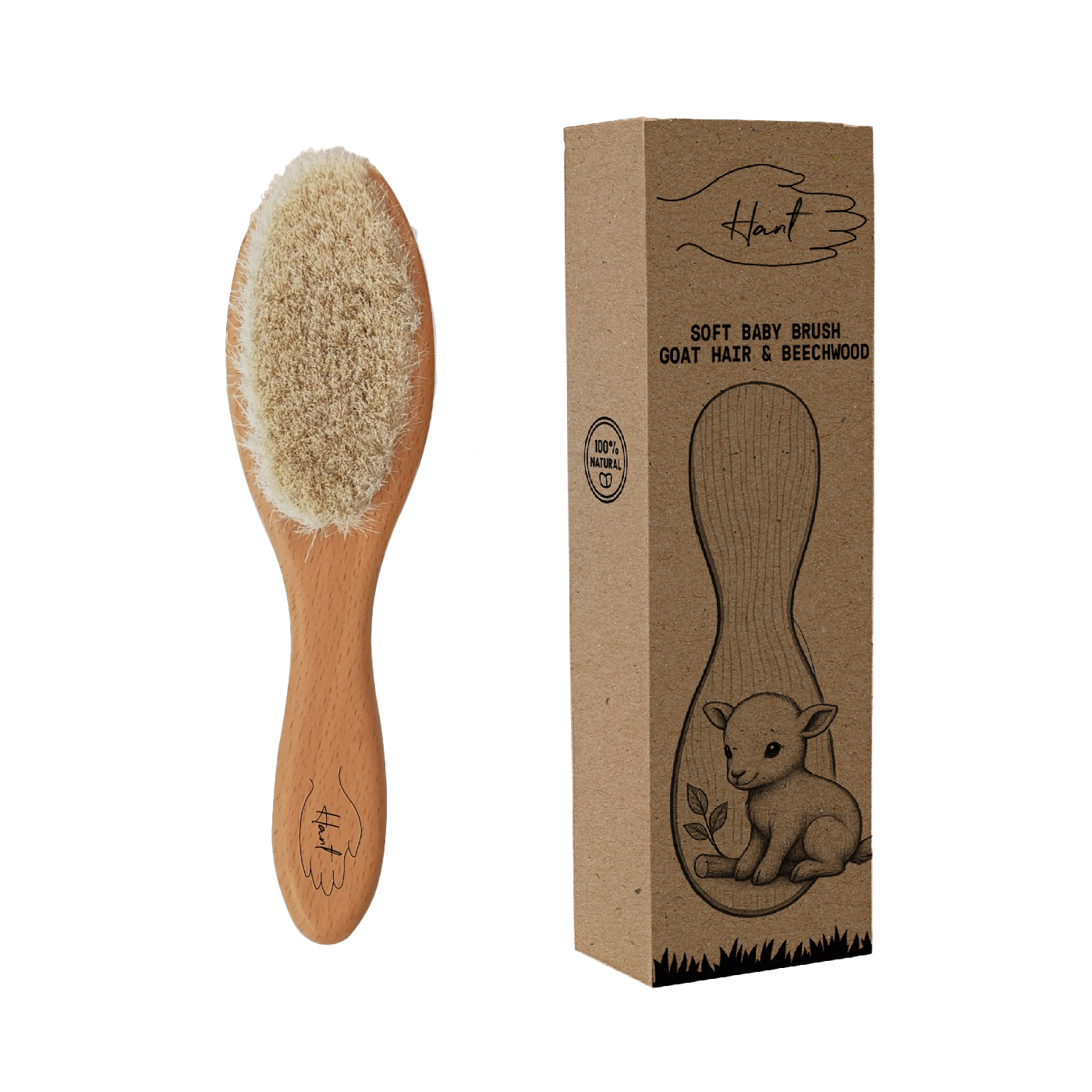 Haarborstel Baby Zacht – 100% natuurlijk geitenhaar & beukenhout – Hypoallergeen